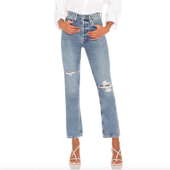 Citizens of Humanity - Sabine High Rise Straight Jeans - Distressed - Size 26 - Picture 1 of 10